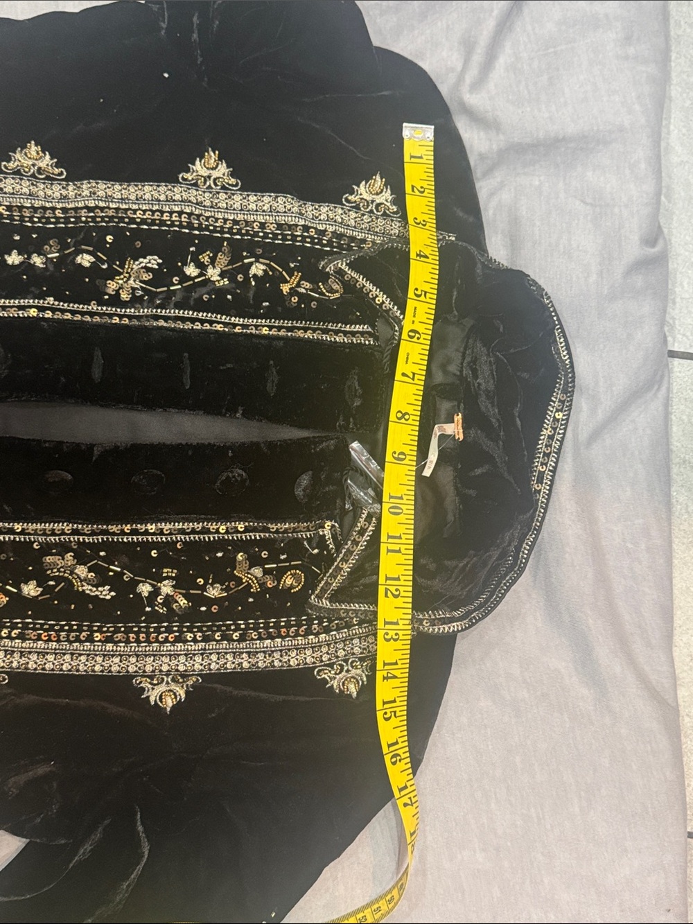Free People Black Velvet Bomber Jacket with Gold Embroidery - Picture 6 of 6